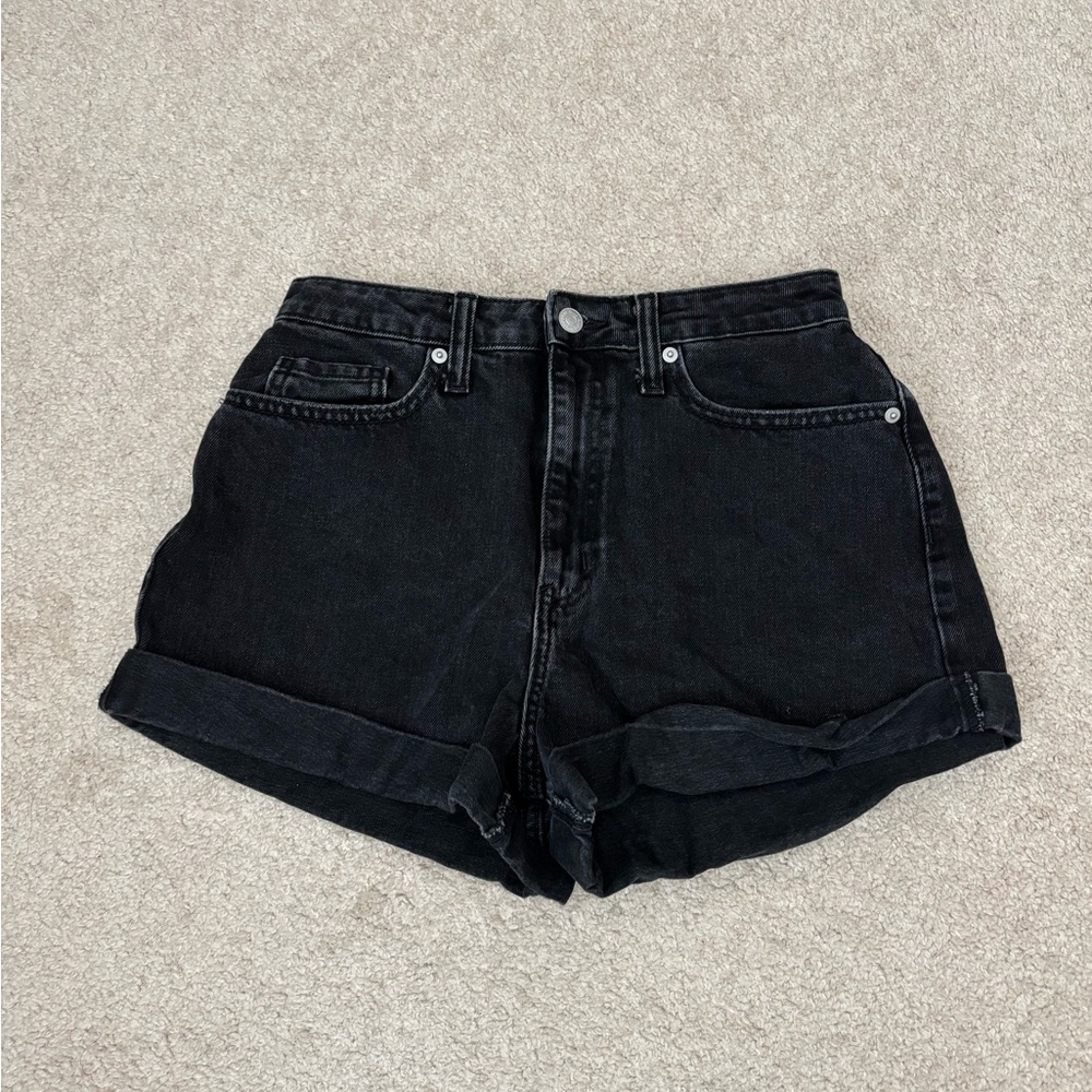 wild fable Black High-Rise Mom Shorts